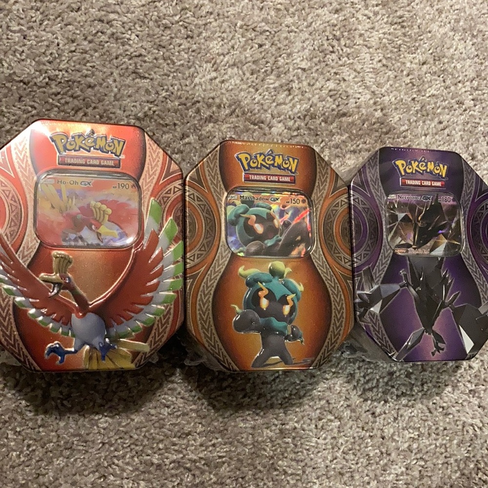 Pokémon GX Tin Set of 3 ho-oh marshadow necrozma